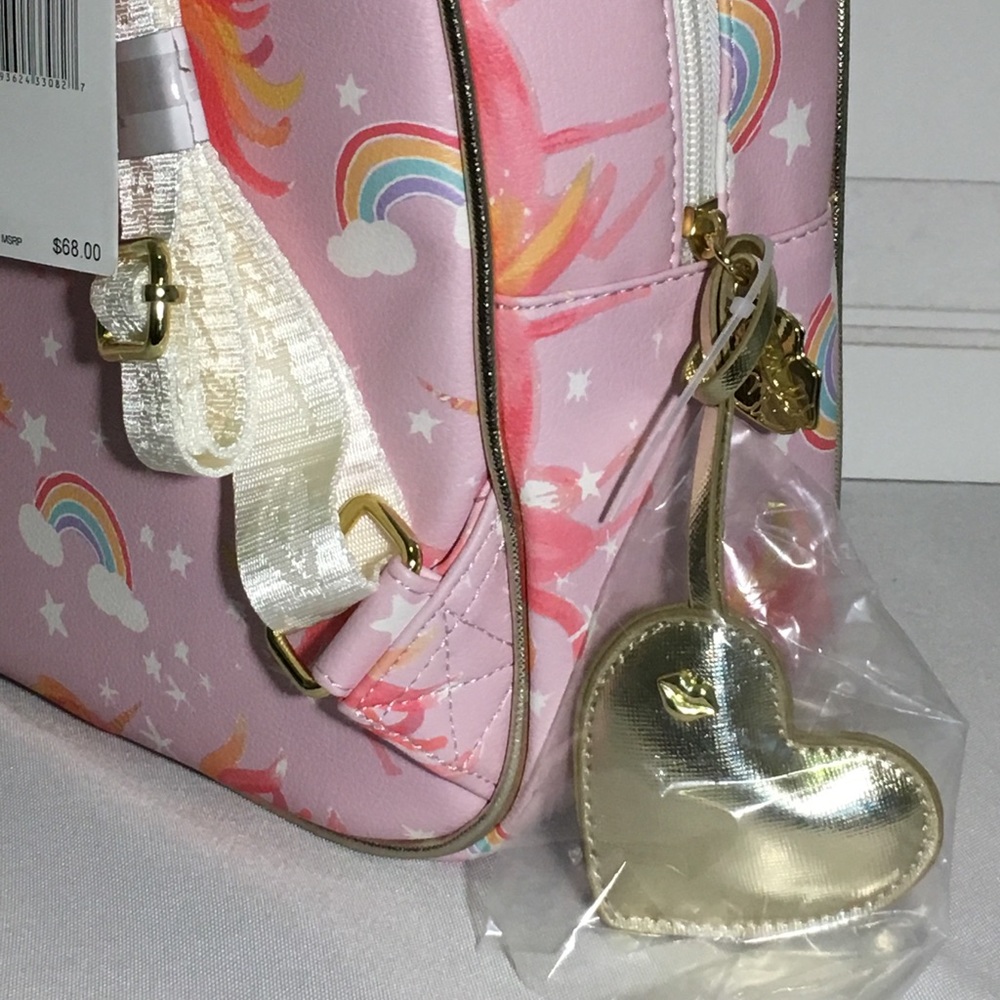 NWT Betsey Johnson Medium Pink Heart Backpack - Picture 6 of 8